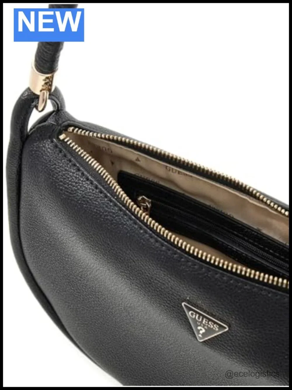 GUESS Danya Hobo Shoulder Bag Faux Leather Braided Strap Zip